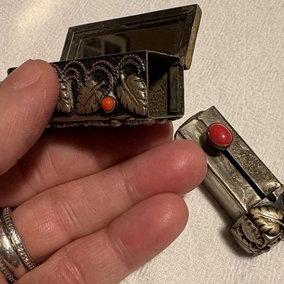 Vintage Silver and Red Lipstick Holder - Picture 3 of 10